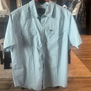 Howler Brothers Sky Blue Polka Dot Shirt